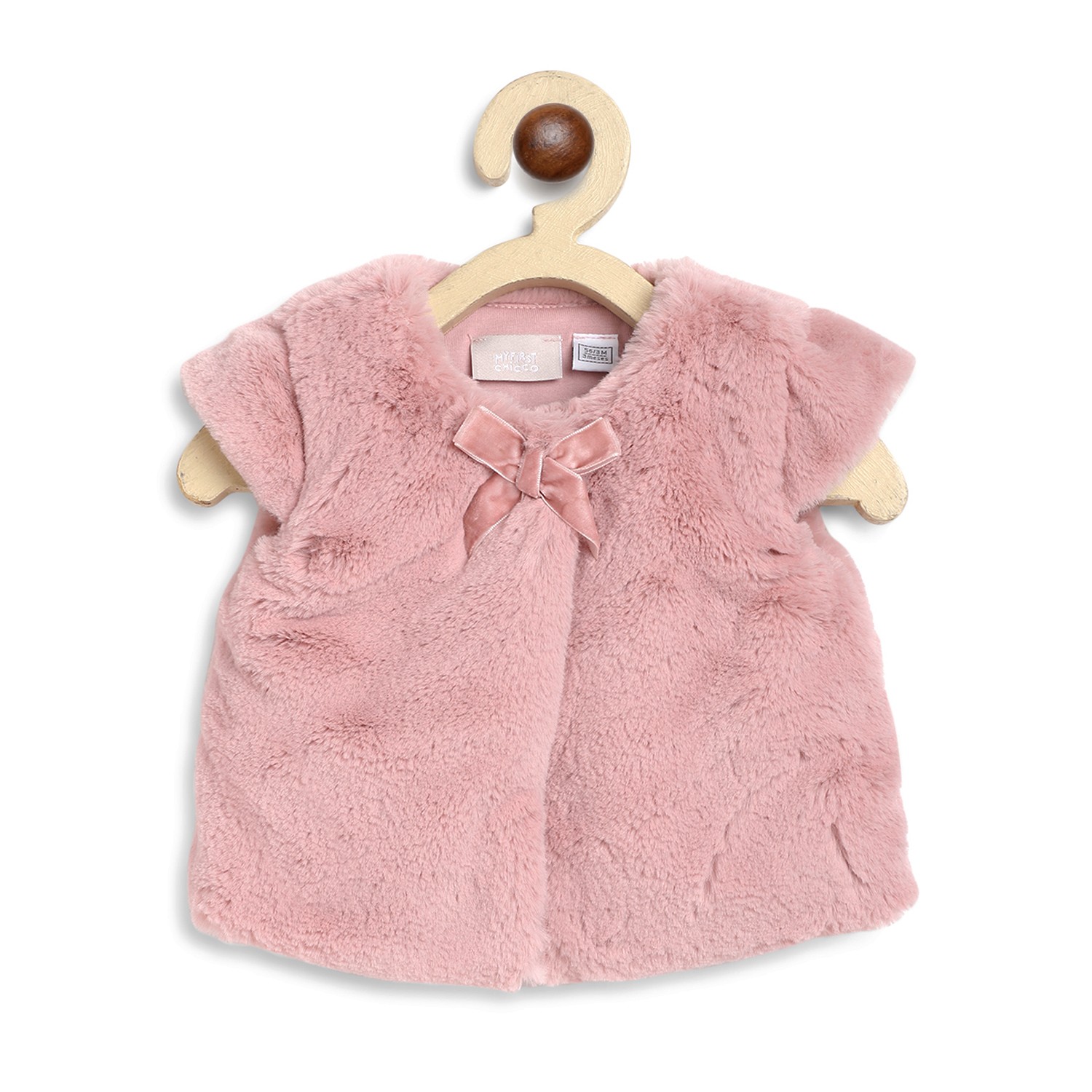 Faux Fur Sleeveless Jacket-Pink